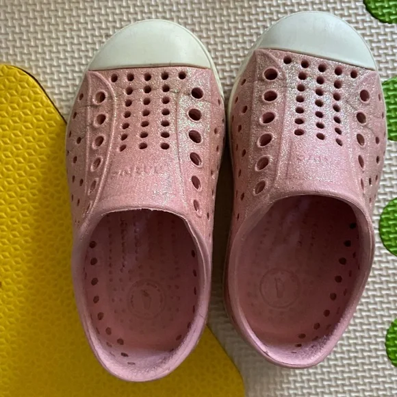 Glitter Rose Pink Jefferson Bling Native Shoes Toddler C 6 - Picture 6 of 7